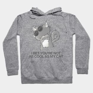 Cool cat - text Hoodie